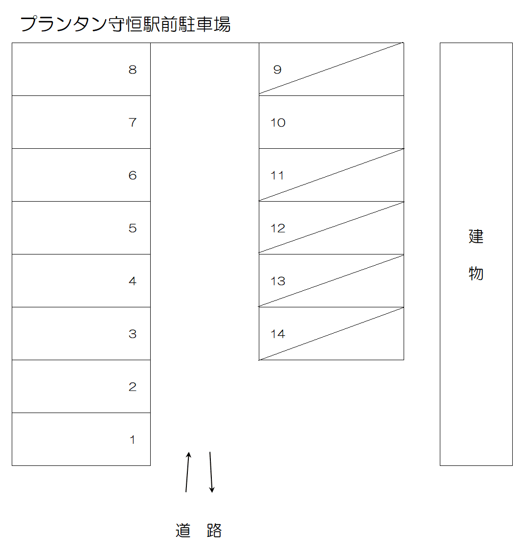 プランタン守恒駅前駐車場の駐車配置図