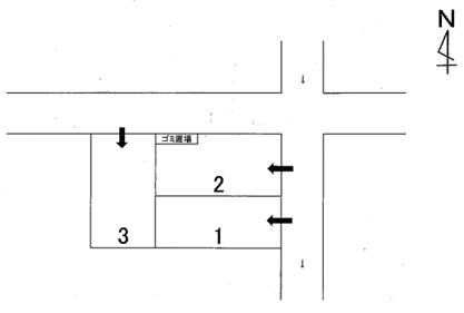 中川区三ツ屋町 岡島駐車場の駐車配置図