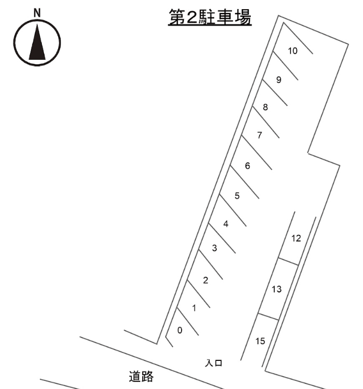 第2駐車場の駐車配置図