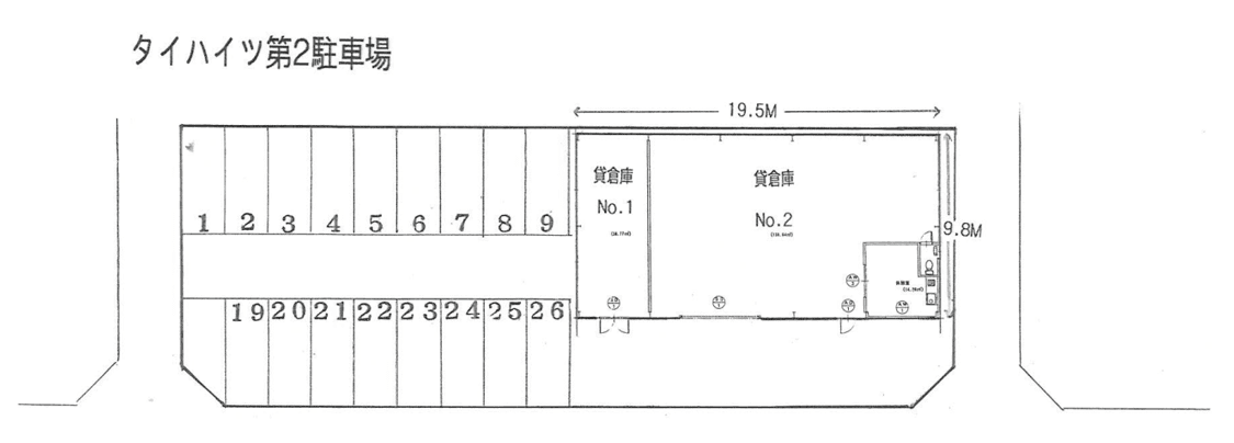 中村町 タイハイツ第2パーキングの駐車配置図