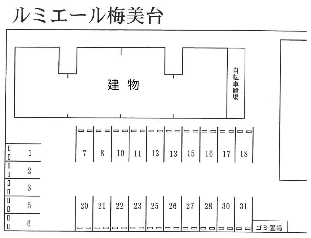 ルミエール梅美台の駐車配置図