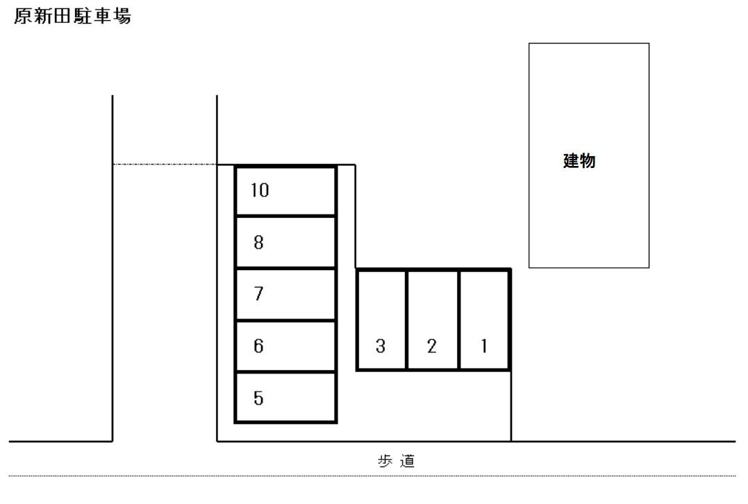 原新田駐車場の駐車配置図