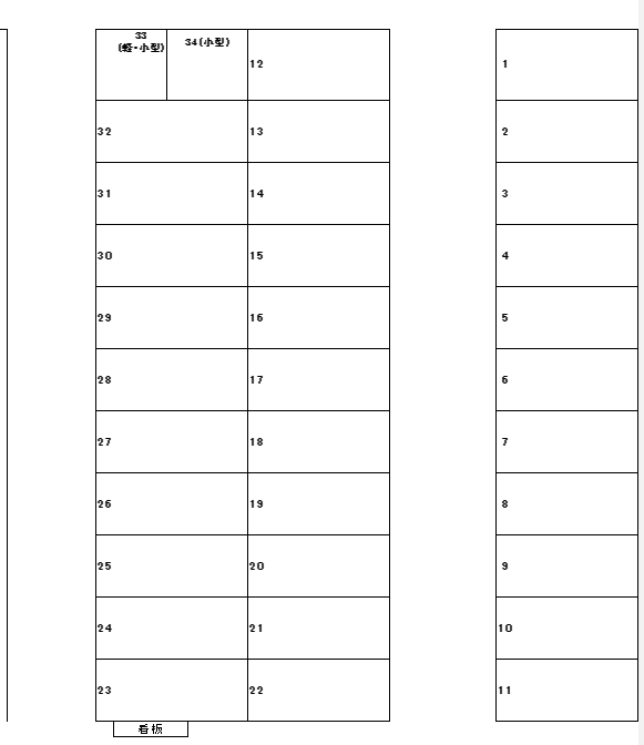 第2西原パーキングの駐車配置図