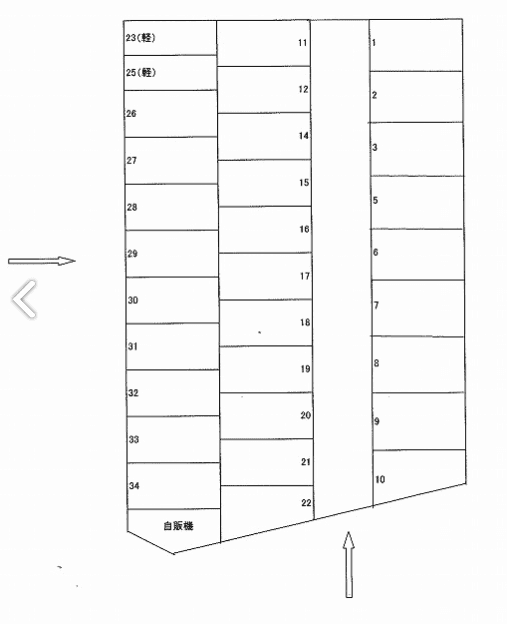 ユーユーガレージNO、2の駐車配置図