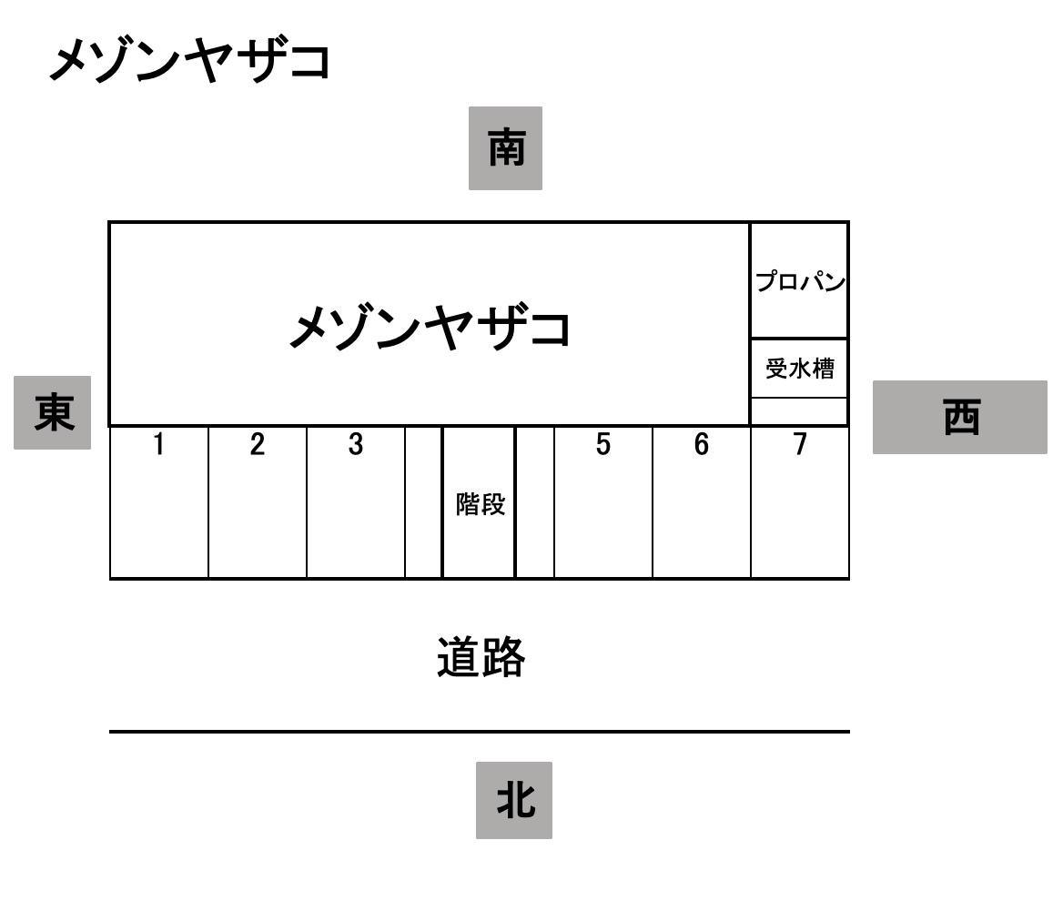 メゾンヤザコの駐車配置図