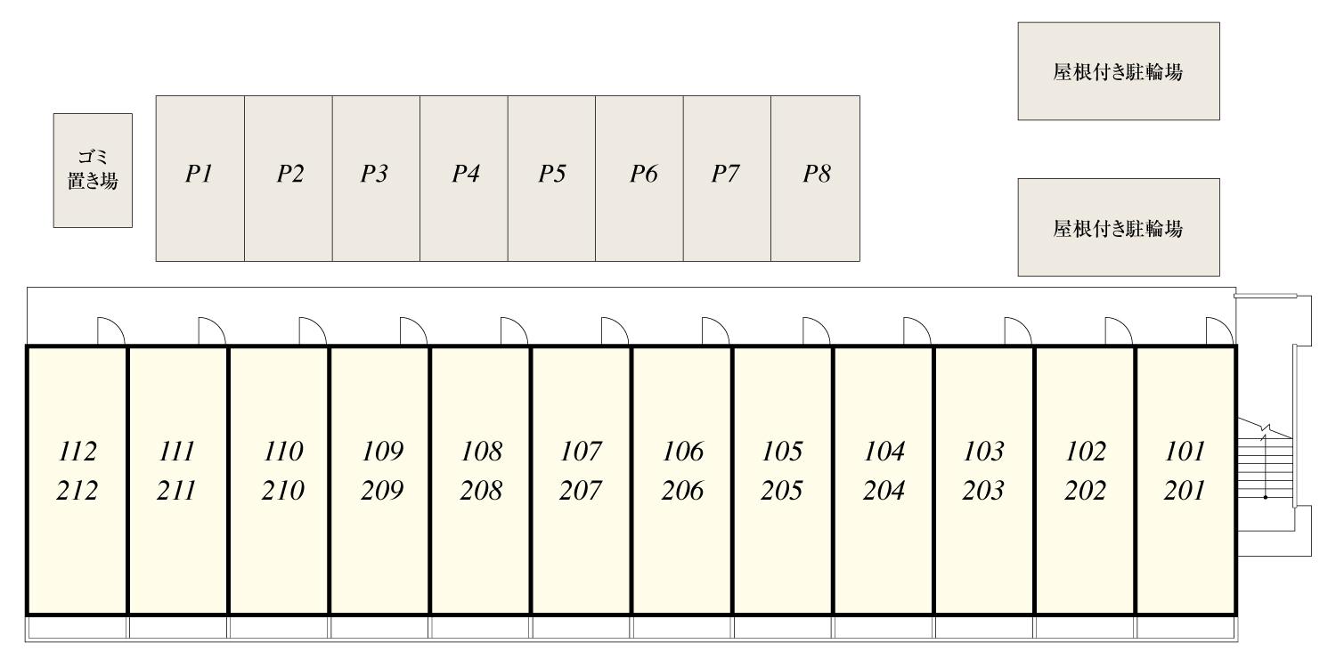 Palace上峰の駐車配置図
