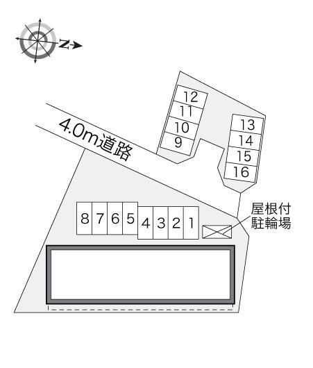 KMハイツ(28997) 敷地外駐車場の駐車配置図