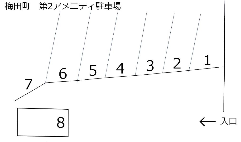 梅田町 第2アメニティ駐車場の駐車配置図