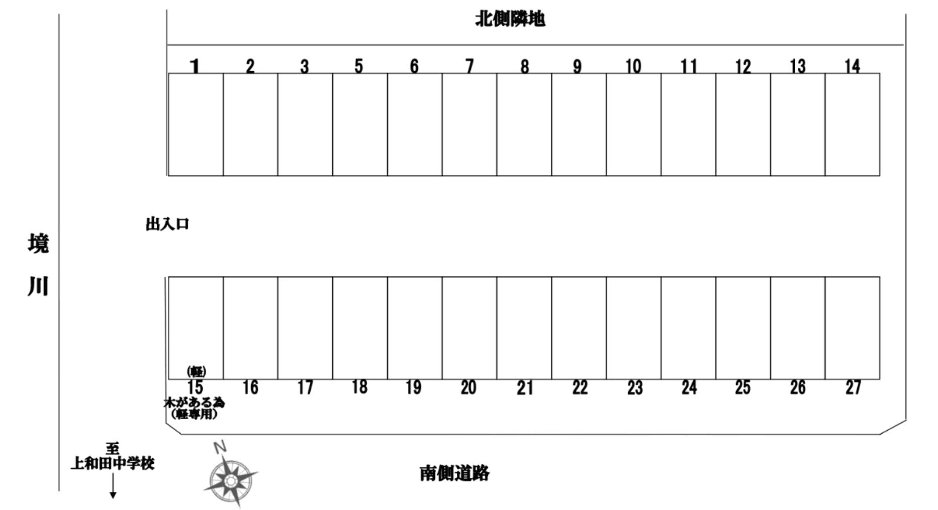 渡辺パーキングの駐車配置図