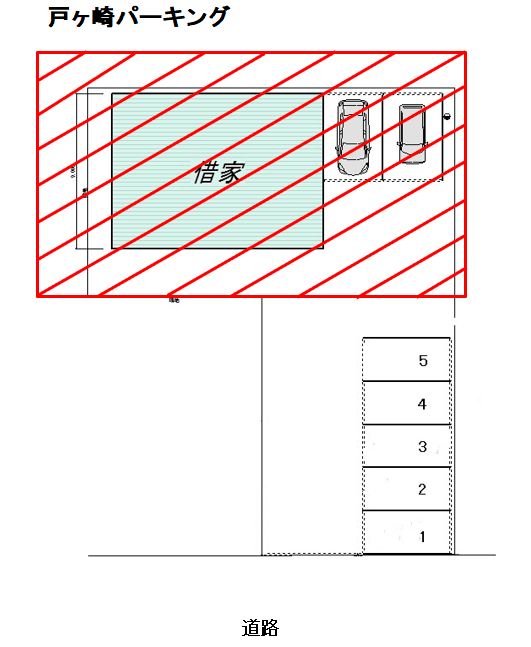 戸ヶ崎パーキングの駐車配置図