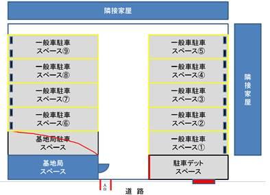 鶴が丘四丁目東駐車場の駐車配置図