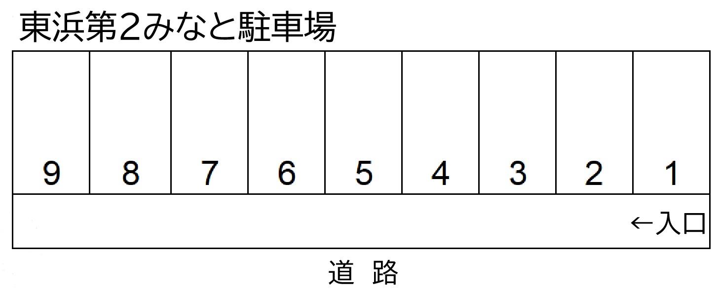 東浜第2みなと駐車場の駐車配置図