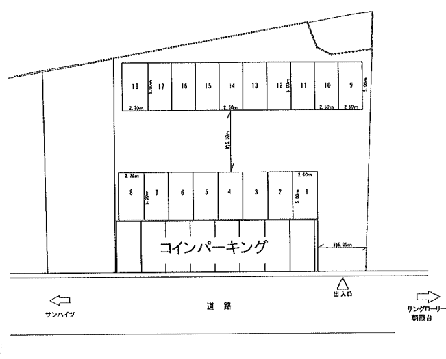サンハイツ第二Pの駐車配置図