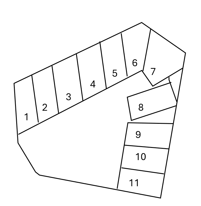 東野町10丁目10番21の駐車配置図