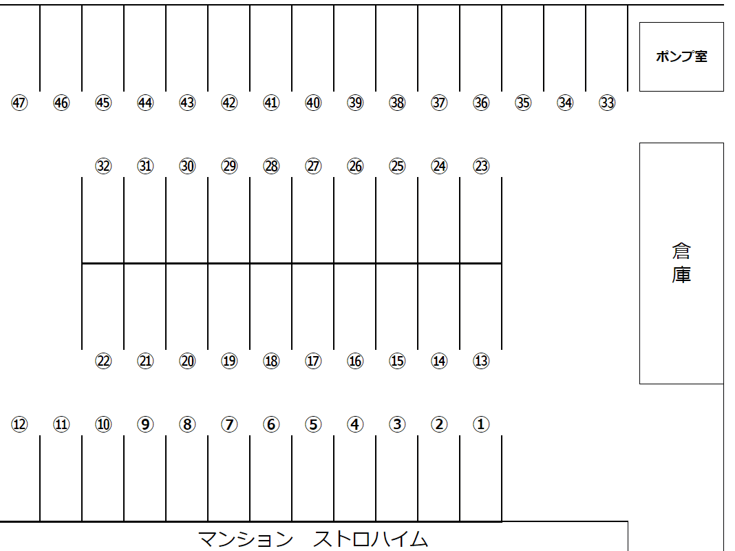 国場パーキングの駐車配置図