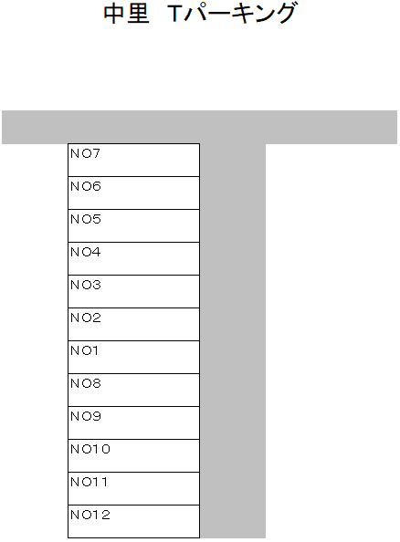 中里Tパーキングの駐車配置図