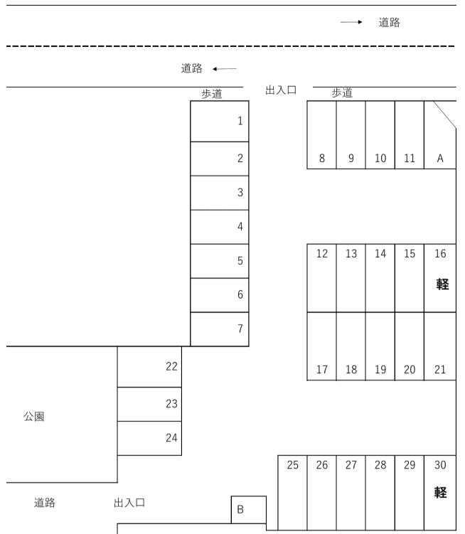 双葉2丁目駐車場の駐車配置図