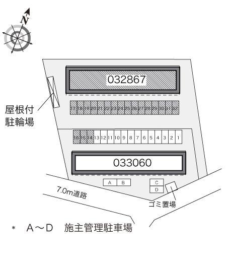 フロラシオン Ⅰ(32867) 敷地外駐車場の駐車配置図