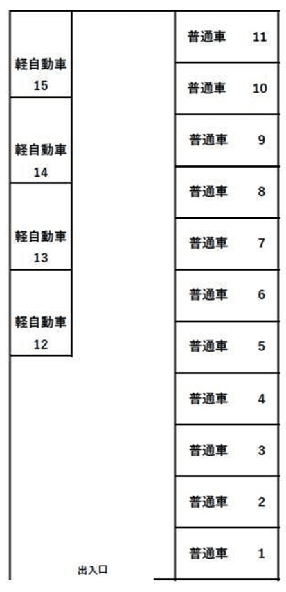 東鳴水2丁目筒井駐車場の駐車配置図