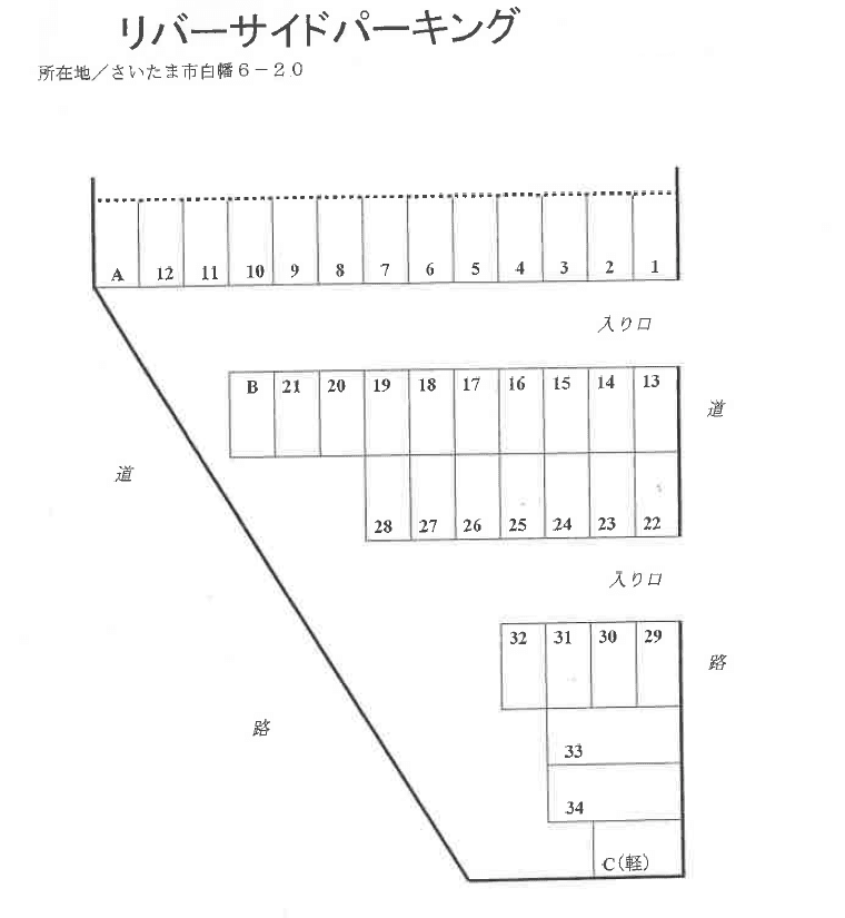 リバーサイドパーキングの駐車配置図