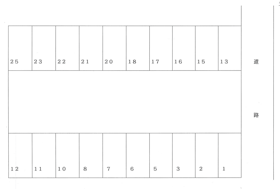 桶ノ井ガレージの駐車配置図