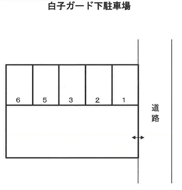 白子ガード下駐車場の駐車配置図