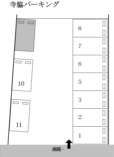 寺脇月極駐車場の駐車配置図