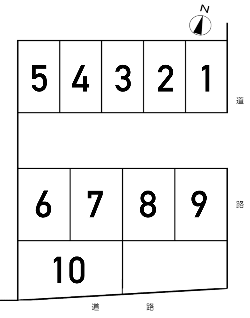 北田駐車場の駐車配置図