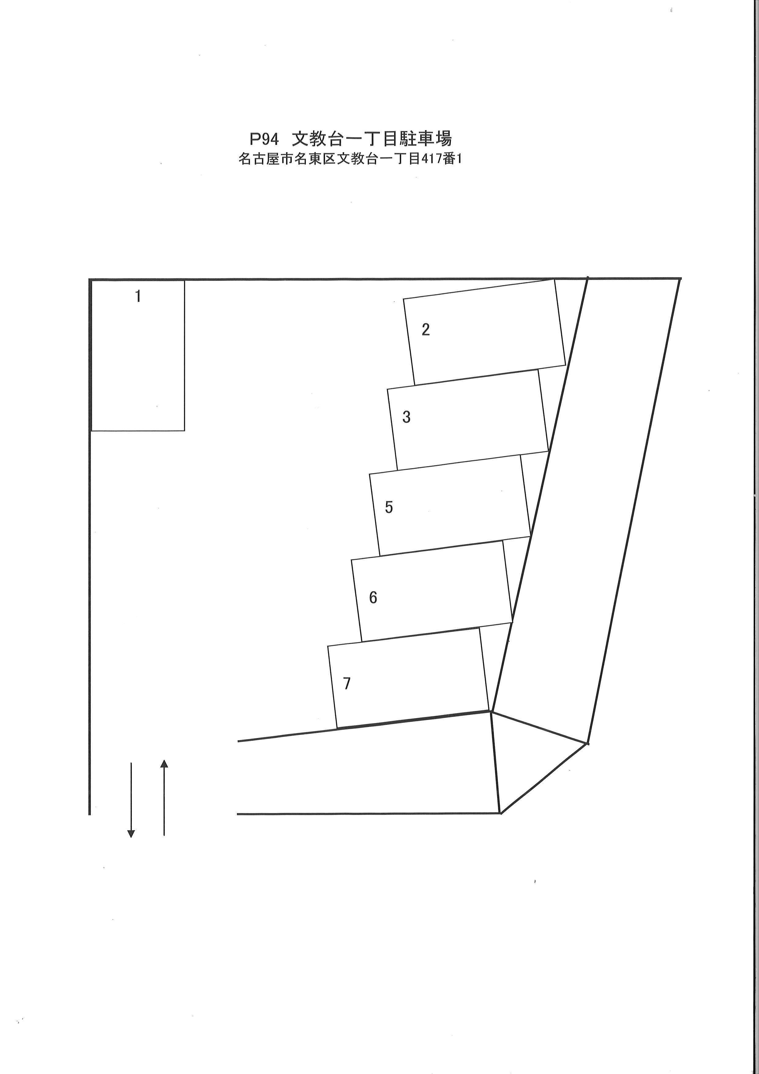 文教台一丁目駐車場の駐車配置図