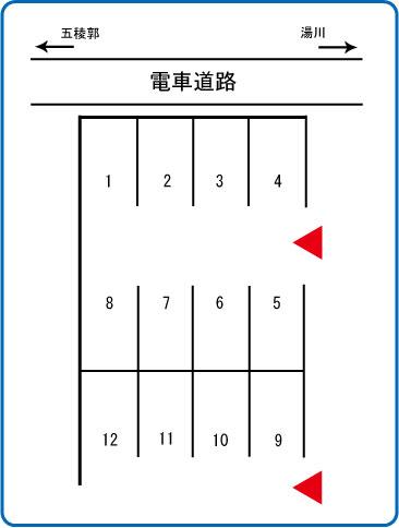 駒場町10番(手前)の駐車配置図
