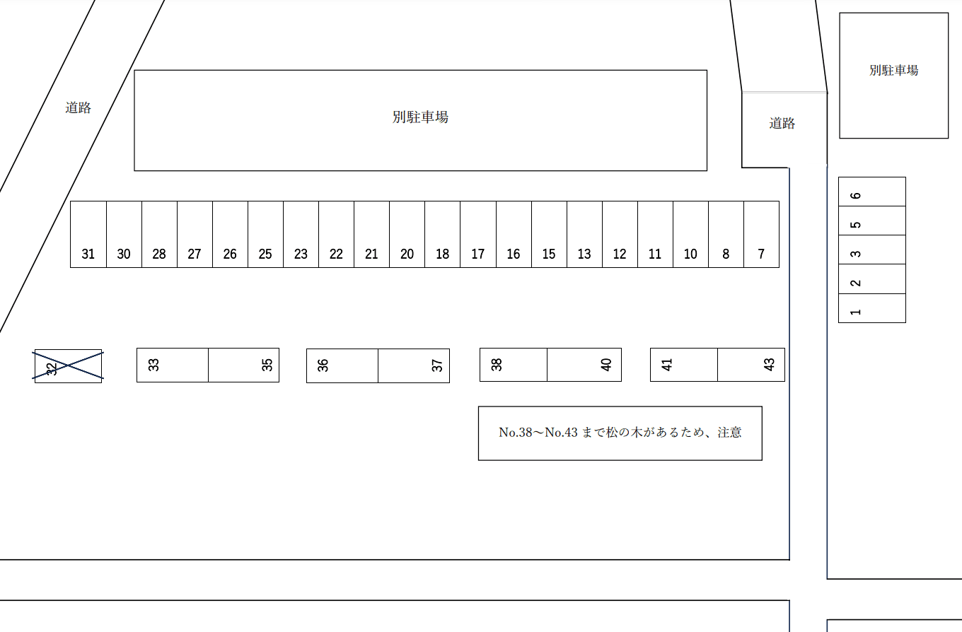 第二清水パーキングの駐車配置図