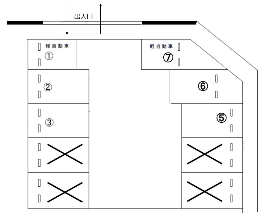 可児駅228駐車場の駐車配置図
