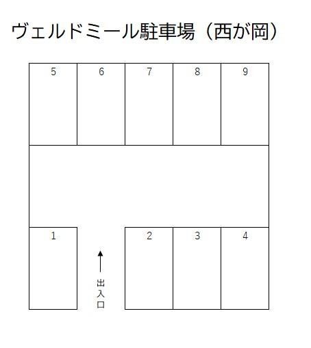 ヴェルドミール駐車場(西が岡)の駐車配置図