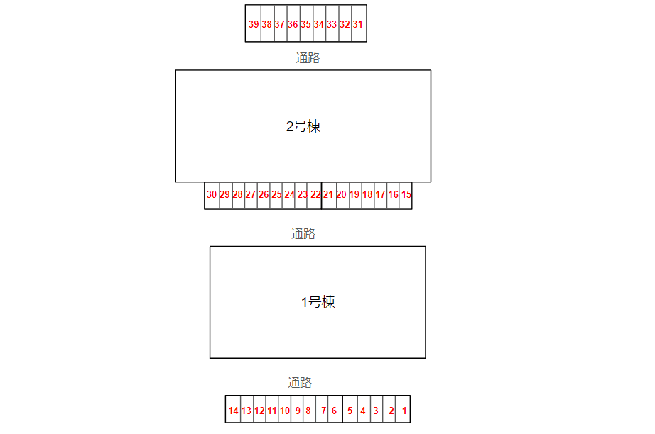 RUNOAS Amagasaki 1号棟の駐車配置図