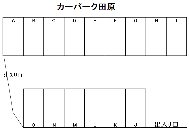 カーパーク田原の駐車配置図