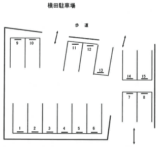 横田駐車場の駐車配置図