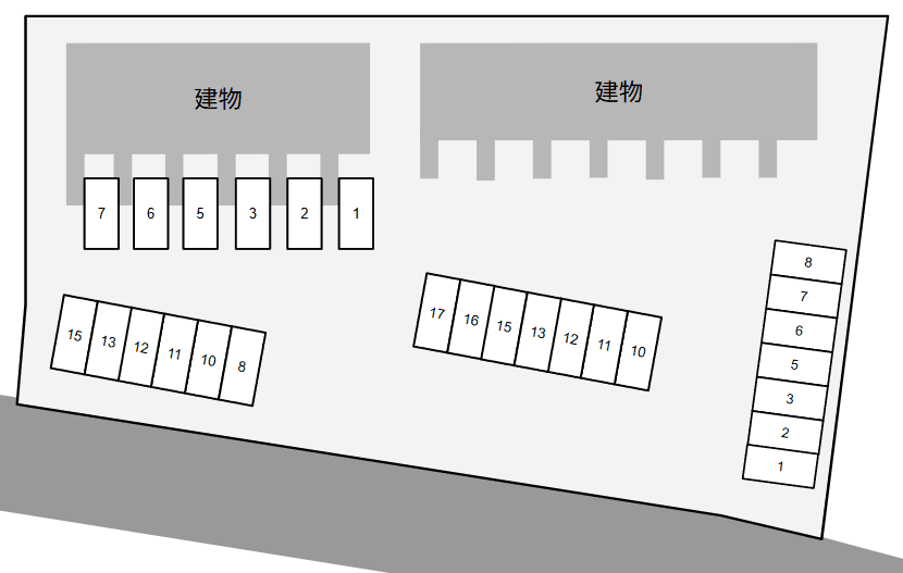 ESTATEきざえ門の駐車配置図
