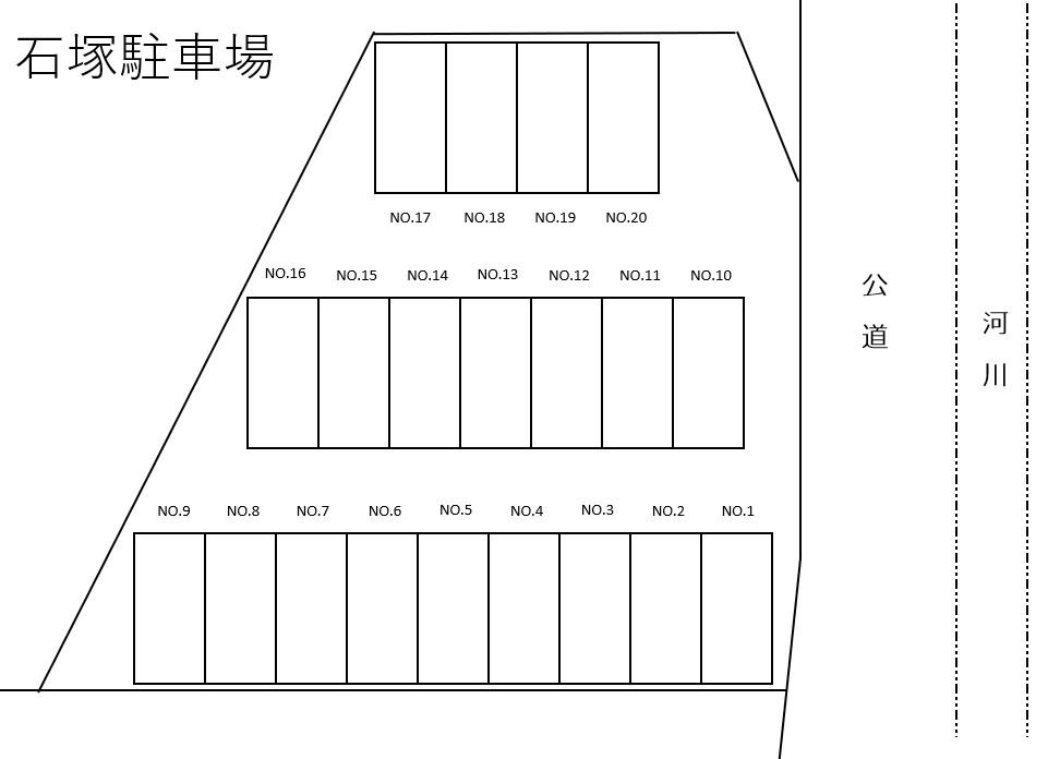 石塚駐車場の駐車配置図