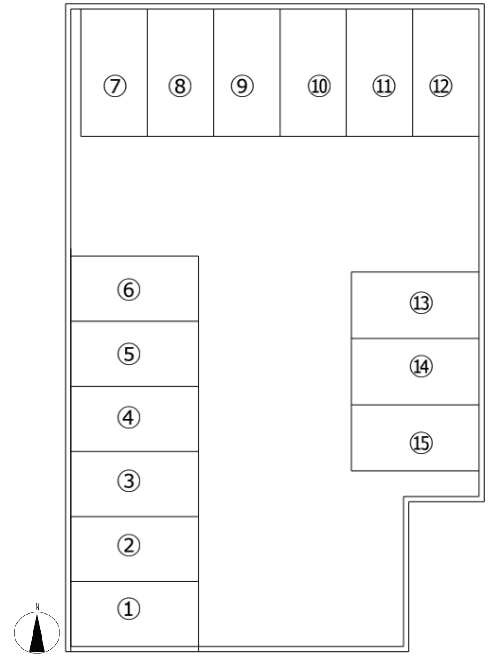 エヌエイチ駐車場の駐車配置図
