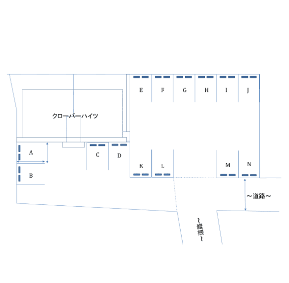 クローバーハイツの駐車配置図