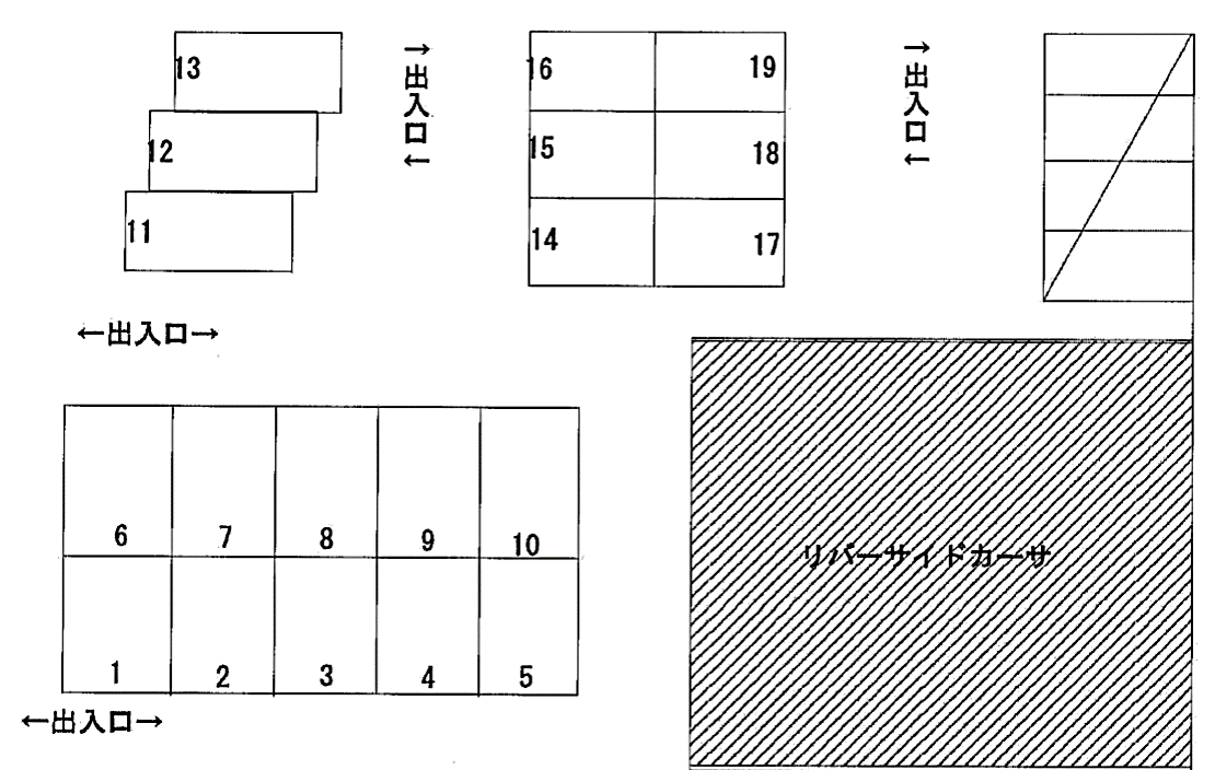 原3-2パーキングの駐車配置図