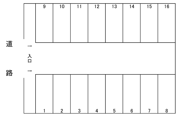 塔原東1丁目パーキングの駐車配置図