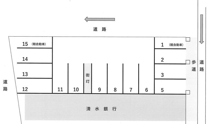 デュオス銀座第2駐車場の駐車配置図