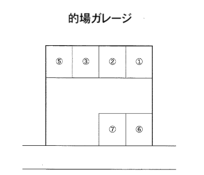 的場ガレージの駐車配置図
