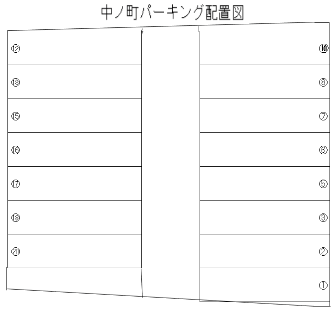 中ノ町パーキングの駐車配置図