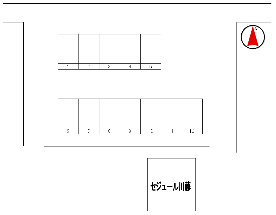 川藤駐車場の駐車配置図