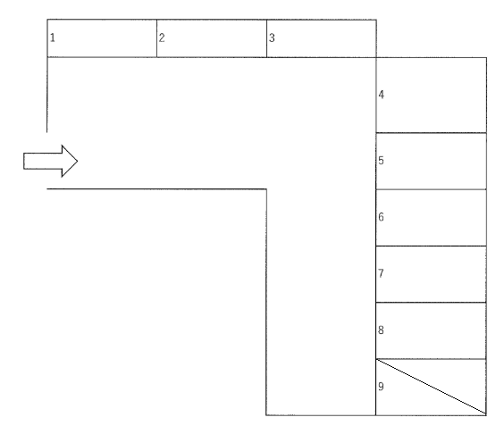 黒原三丁目車庫の駐車配置図
