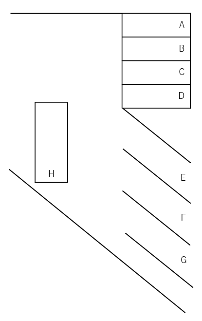 鴨江2丁目石原様駐車場の駐車配置図