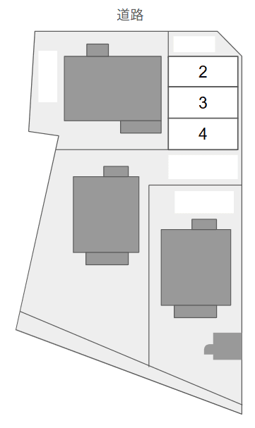 田名月極駐車場の駐車配置図