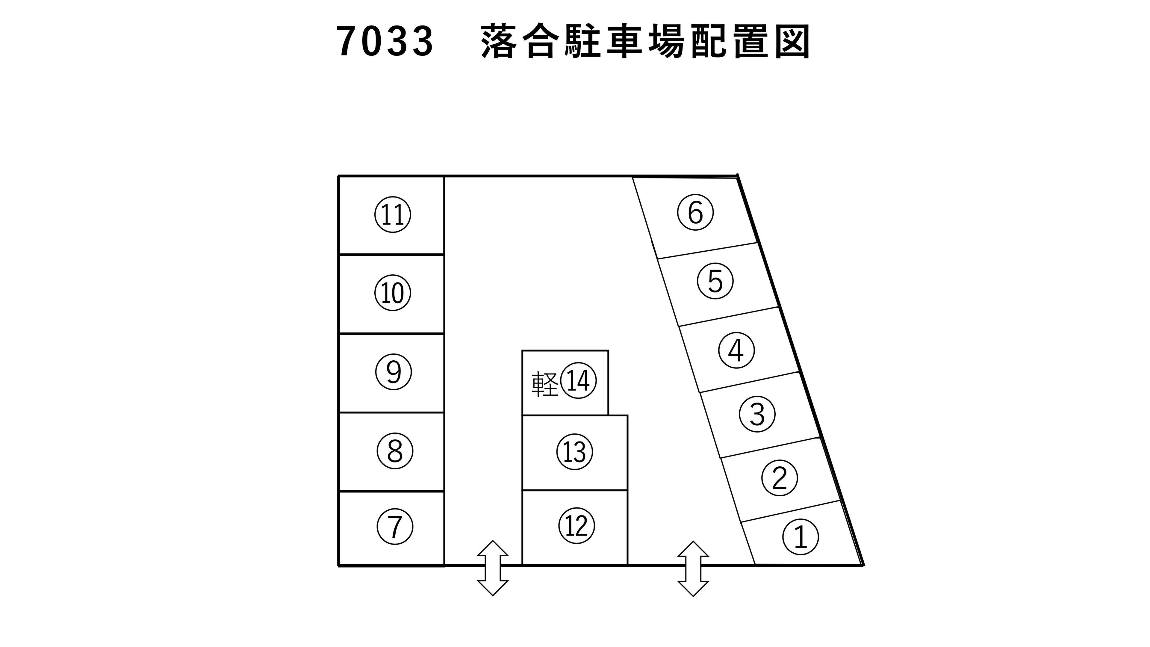 落合駐車場の駐車配置図